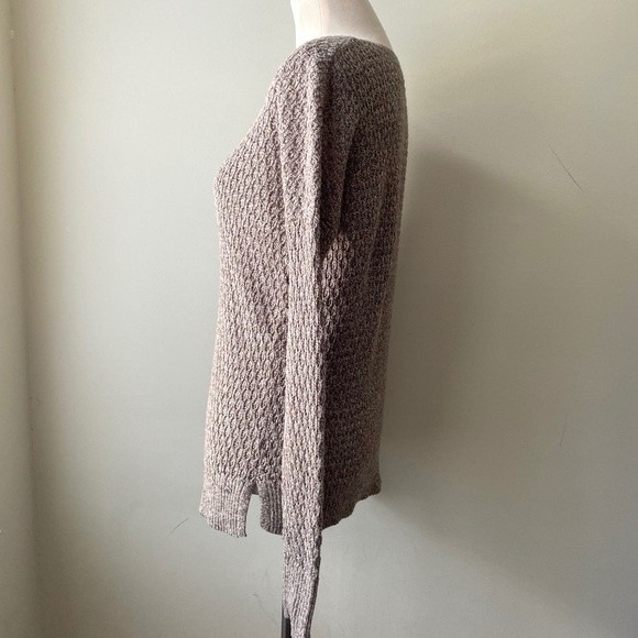 American Eagle Knit Sweater Cable V-Neck Mocha Brown Pullover women’s Size XS - Picture 7 of 13